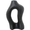 DRW Vaso da Tavolo a Forma di Ceramica, Nero, 21 x 13,5 x 6 cm