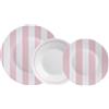 Luminarc Grace - Servizio da tavola in vetro opale rosa, 18 pezzi, 6 | Opale decorato, piatti piani 25 cm, fondi 20 cm e dessert 19 cm, lavabili in lavastoviglie