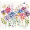 Vervaco Kit Punto Croce Contato VIOLE DEL PENSIERO ED ERBE Decorativi Per Pareti ca. 29 x 28 cm Set Fai Da Te Creativo Adulti Casa Decor Arte Da Parete Kit Per Hobby Cross Stitch