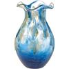 GILDE Vaso Kandaru Glass Art, colore blu, altezza 28 cm | Materiale vetro: diametro 16 cm, apertura circa 7 cm. Colore beige e crema, decorazione per soggiorno e sala da pranzo
