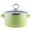 Krüger Haushaltswaren KRÜGER 31720PAG Juist-Casseruola in Acciaio smaltato, ø 20 cm, Colore: Verde Pastello