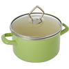 Krüger Haushaltswaren KRÜGER 31716PAG Juist-Casseruola in Acciaio smaltato, 16 cm, Colore: Verde Pastello
