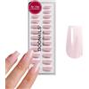 DOONAILS® Set di 30 unghie finte a pressione in gel morbido, 15 misure, 7-14 mm, lunghezza 16 mm, colore nero