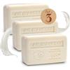 La Maison du Savon de Marseille - Saponetta al burro di karitè al latte d'asina, set da 3 x 250 g, sapone naturale delicato e idratante, ingredienti naturali al 97%, prodotto in Provenza