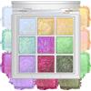 Noerrors Duochrome - Palette di ombretti camaleontici, 9 colori, glitterati, a lunga durata, impermeabili, effetto olografico, effetto arcobaleno, per il viso e gli occhi, trucco rave #01