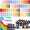 VANREESA 20 Colori Smalto Semipermanente Unghie con 1 Base e 3 Top Coat | 24 PCS Kit Semipermanente Unghie per Principianti, Smalti Semipermanenti per Unghie Rosa Arancione Rosso, Regalo per Donne