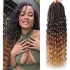 FANWYFYU Dea Locs Crochet Capelli 24 Pollice 6 Pacchi Pre Looped Faux Locs Per Le Donne Nere Morbide Con Le Ende Curly (1B/30/27)