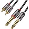 RCA a Jack 6.35Mm Cavo, Oro-Placcato Copper Shell 2 X Jack (1/4 Pollice) Maschio