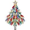 Clearine Albero di Natale Spilla per Donne Sparkling Marquise Rhinestone Breastpin Pin Xmas