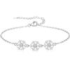 Clearine 925 Argento Fiocco di Neve Bracciale per Donne Stunning Zirconia cubica Diamod Link Braclet Inverno Gioielli Regalo per Natale Compleanno