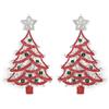 Clearine Orecchini da donna con albero di Natale, graziosi ganci smaltati, pendenti, orecchini per orecchio, gioielli verde oro