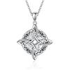 JERWLI Collana con nodo di strega, in argento Sterling, portafortuna, nodo irlandese, collana con ciondolo a forma di strega celtica, idea regalo per donne