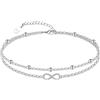 CHIC & ARTSY Braccialetti Alla Caviglia in Argento Sterling 925 Catene Per Piedi Multistrato Bracciali Gioielli Estivi da Spiaggia Per Donne