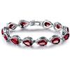 GULICX-larme, braccialetto da donna, catena, argento, con Swarovski, stile alla moda, 18,5 cm, placcato oro bianco, bijoux romantico