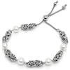 LeCalla Sterling Silver Jewelry scorrevole Bolo Bracciale Bizantino per le donne