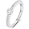 INFUSEU Anello Con Iniziale, Argento 925 Anelli Donna Regolabili A-z Lettera Captiale Impilabili Personalizzato Nome Gioielli Regalo Di Mamma Donna