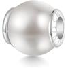 GNOCE Charm Classico con Perle Rosa, Moka, Bianche, Champagne e Tahitiane per Donne, Ciondolo in Argento Sterling S925 per Bracciale con Perle, Gioiello Regalo in Pietre Preziose