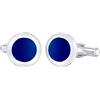 Kuzzoi Cufflinks - Gemelli da uomo, moderni, rotondi, in argento sterling 925, gioielli moderni per la camicia, elegante regalo per matrimonio e compleanno, 14,7 mm, Argento sterling, Smalto