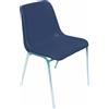 UNISIT Sedia visitatore Unisit Esse ESC 4 gambe acciaio cromato - schienale fisso blu C