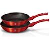 BerlingerHaus Berlinger Haus Zestaw 2 Patelni Granitowych 22 26cm Metallic Line Burgundy BH1612N