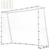 VEVOR Rete di rimbalzo per calcio portatile 242 x 92 x 184 cm, rete di rimbalzo per calcio con tubo di ferro e rete in PE per bambini e ragazzi, rete di rimbalzo per calcio regolabile, biliardino bianco