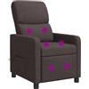 vidaXL Poltrona massaggiante relax, colore marrone scuro, rivestita in tessuto