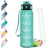 Mulbijeo Borraccia 1 Litro, Libre de BPA & Reutilizables, Borracce con Cannuccia, A Prova di Perdita, Borracce Palestra, Portatile, Borraccia Motivazionale per Scuola, Palestra, Ufficio, Festa