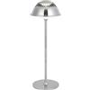 LuminexDesigns Lampada da Tavolo LED Senza Fili - Ricaricabile Lampada da Comodino Touch Dimmerabile, Moderna Design Elegante in Metallo Argentato, Impermeabile, per Camera, Letto, Soggiorno, Ufficio