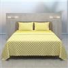 Ruggeri Set Lenzuola Completo Letto Matrimoniale, Microfibra, Quadri Giallo | Set Lenzuola Alta Qualità Certificato Oeko-Tex, Lenzuolo con Angoli 170x200 cm, Lenzuolo Piatto 240x280 cm, 2 Federe 50x80 cm