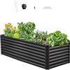 VEVOR Aiuola Rialzata in Metallo Fioriera da Giardino Zincata 1800 x 900 x 600 mm Design a Fondo Aperto, Ampia Aiuola Rialzata per la Coltivazione di Ortaggi, Fiori, Erbe Aromatiche, Grigio Scuro