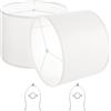 VEVOR Paralume a Tamburo, Set da 2 Pezzi Copri Lampadine con Arpa 400 x 400 x 300 mm, Paralume di Ricambio per Lampade da Tavolo, Lampada da Terra Lampadine a Sospensione, Lino Bianco Sporco