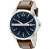 Armani Exchange Orologio da uomo, Movimento al quarzo con data a tre lancette e cassa da 46 mm con cinturino in pelle