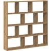 vidaXL Mensola a Muro Cubo 12 Scomparti Truciolato Rovere Artigianale