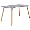 milani home - tavolo da pranzo fisso in plastica e legno, grigio, stile scandinavo, 120 x 80 cm