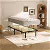 DEWINNER Set da 2 Materasso Memoria 16cm + 1 Pezzi Rete a Doghe 80x190cm, Alto 35cm, con 7 piedi, 13 doghe, Facile da montare, Ortopedico, Antiacaro, Grigio, Set Materasso Singolo 2 in 1