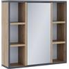 Vicco Specchio contenitore bagno Stephan, Rovere dorato, 60 x 59.2 cm | Con ripiani e porta a specchio, adatto al montaggio a parete per l'uso in bagno