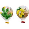 Doni Bomboniere Matrimonio 12PZ Calamita A Forma di Palloncino Segnaposto Simboli Sicilia Confettata Nozze Feste Tema Baloon con Raffigurazione Assortita Limoni O Cactus Lo Sfondo Un Vulcan Idee