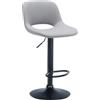 CLP Sgabello da bar Camden I rivestito in similpelle, Colore: grigio, Materiale base: Metallo nero opaco