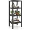 COSTWAY Scaffale di Stoccaggio a 4 Ripiani, Mobiletto Scaffale in Plastica Autoportante, Unità Organizzatrice Stretta per Bagno Cucina Soggiorno, 38x32,5x99 cm (Nero)