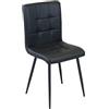 milani home - sedia da pranzo in ecopelle, nero, gambe in metallo, 48 x 59 x 81 cm