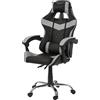 AND HOME Sedia Gaming Ergonomica Reclinabile - In Ferro Cromato, Seduta Con Imbottitura EXTRA, Effetto Pelle, Altezza Regolabile, Cuscini Lombare e Cervicale Rimovibili, Ruote "soft floor"Antigraffio, (Bianco)