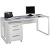 Composad | Scrivania e Cassettiera con 3 Cassetti e Serratura della Linea DISEGNO, Set di 2 Mobili per Ufficio, (LxAxP) 170x74,50x80 cm, Colore Bianco Laccato, Made in Italy