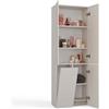 ARREDO DA CASA Armadio Bagno a Colonna con Cesto Portabiancheria, 3 Ante Battenti e Anta a Ribalta, Mobile Salvaspazio 60x174x30 cm, in Diversi Colori ABT1 (Cashmere)