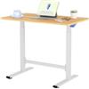 FLEXISPOT Scrivania Regolabile in Altezza a Gas 100×60 cm - Regolazione Manuale Continua, Scrivania Sit-Stand Senza Elettricità, Mobile con Ruote (Acero)
