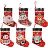 Valicaer Calze Natalizie da Appendere Set,6 PCS Calze di Natale Grandi per la Decorazione dell'albero Borsa Natale da Appendere Pupazzo di Neve Babbo Natale Fiocchi di Neve per Famiglia Decorazioni