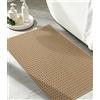 chakme Tappeto da bagno, 50 x 80 cm, antiscivolo, lavabile, assorbente, morbido, cachi