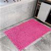 Velvet Stitch Tappeto da bagno in ciniglia in microfibra, nero, morbido, a pelo lungo, antiscivolo, assorbente (fucsia, 50 x 80 cm)