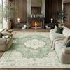 PureCozy Verde Tappeto Salotto 200x300cm Antiscivolo Lavabile in Lavatrice Tappeti Vintage Carpet Camera da Letto Soggiorno Cameretta Ufficio Grande Carpets Pelo Corto Decorazione Rug
