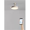 CREATE / WIND CLEAR CONTOUR/Ventilatore da soffitto con luce lino sabbia con Wifi e telecomando / 40W, Temporizzatore, Ø 107 cm, pale retrattili, 3 temperature di luce, funzione estate-inverno