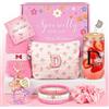 TUZELIYA Regali personalizzati per ragazze adolescenti 9 10 11 12 13 14 15 16 17 18 anni, regalo di compleanno per ragazze - bel set regalo con lettere iniziali per compleanno comunione (D)